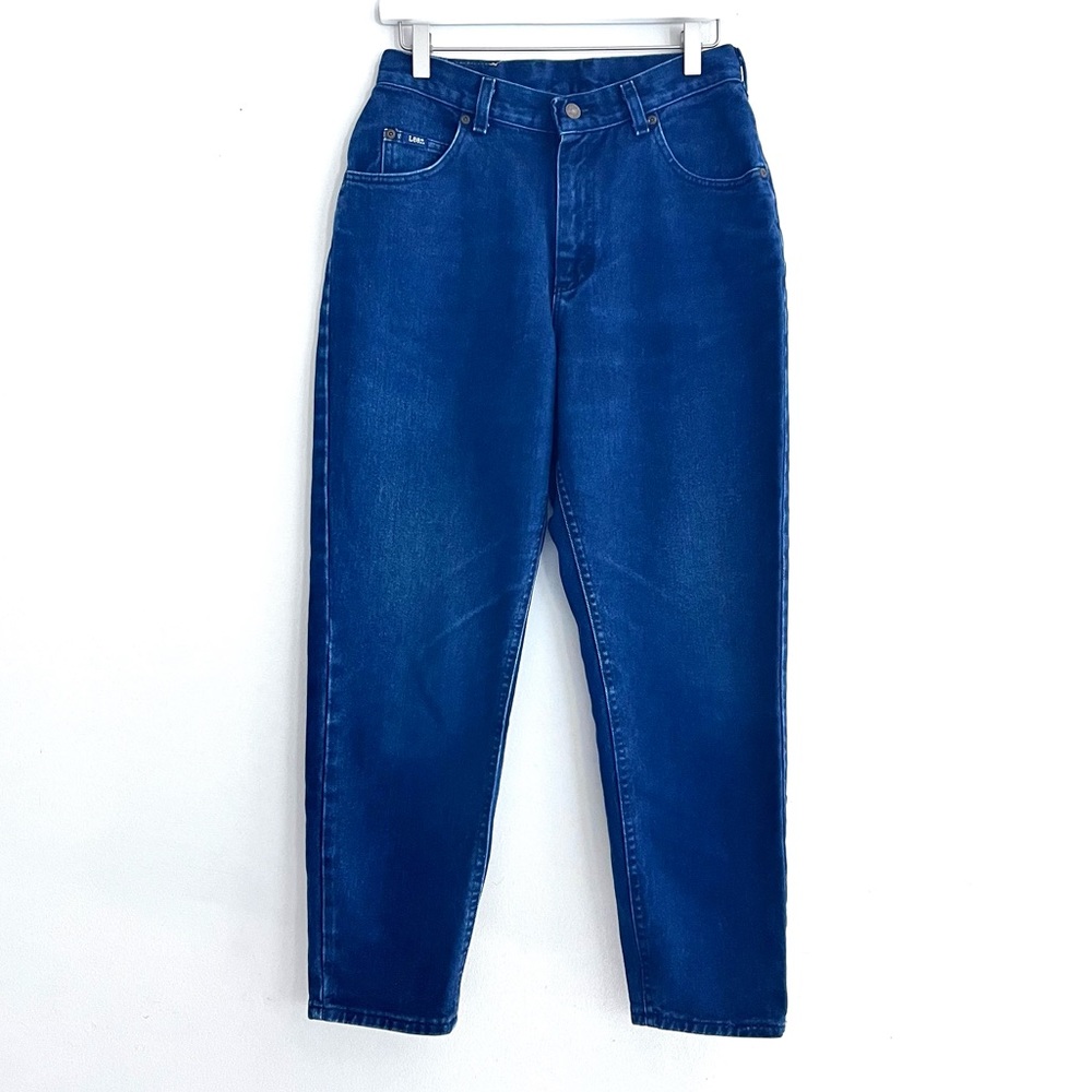 *Lee | Vintage 80's High Rise Tapered Jeans in Dark Blue Wash Size 10